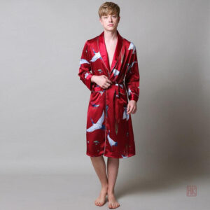 Vêtement traditionnel japonais, peignoir homme rouge