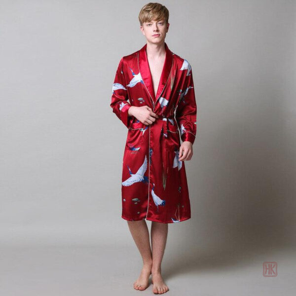 Vêtement traditionnel japonais, peignoir homme rouge