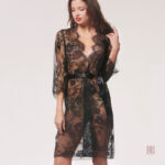 Kimono sexy femme en satin léger