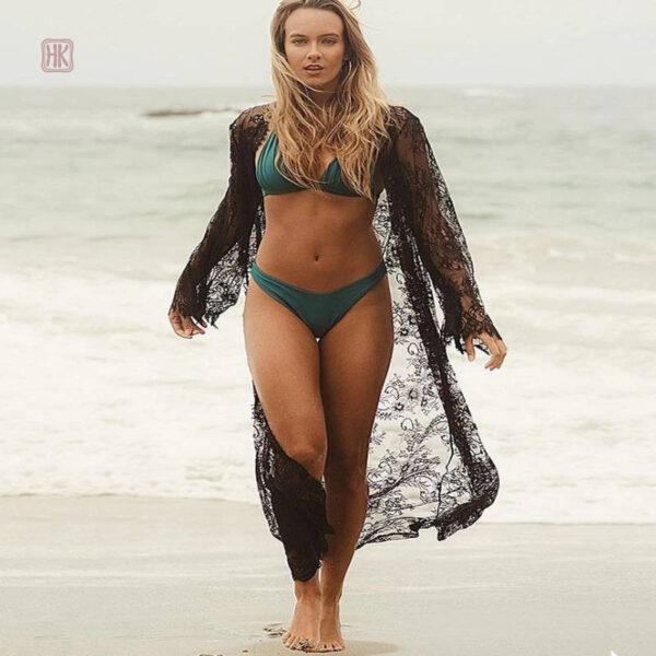kimono-plage-dentelle-noir-long-1 Kimono Plage Dentelle Noir Long pour femme