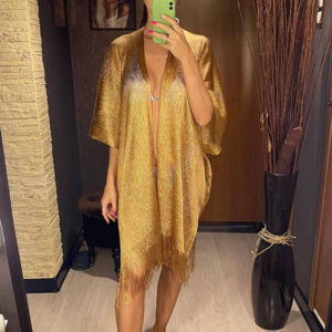 Kimono doré léger parfait pour la plage