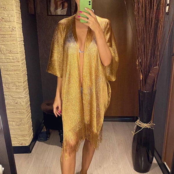 Kimono doré léger parfait pour la plage