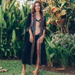 Kimono plage femme noir
