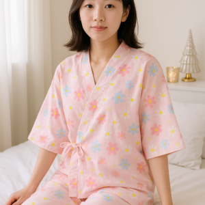 Pyjama kimono féminin en rose doux idéal pour la nuit
