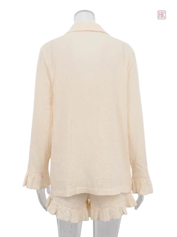 Vêtement de nuit Kimono avec finition froufrous