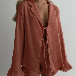 Kimono pyjama short rose pour femme