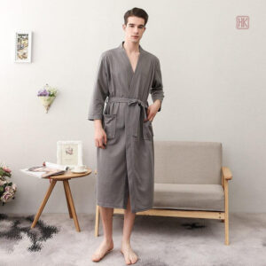 Robe de chambre velours gris pour homme