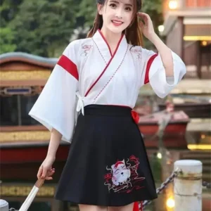 Robe kimono samouraï avec motifs traditionnels