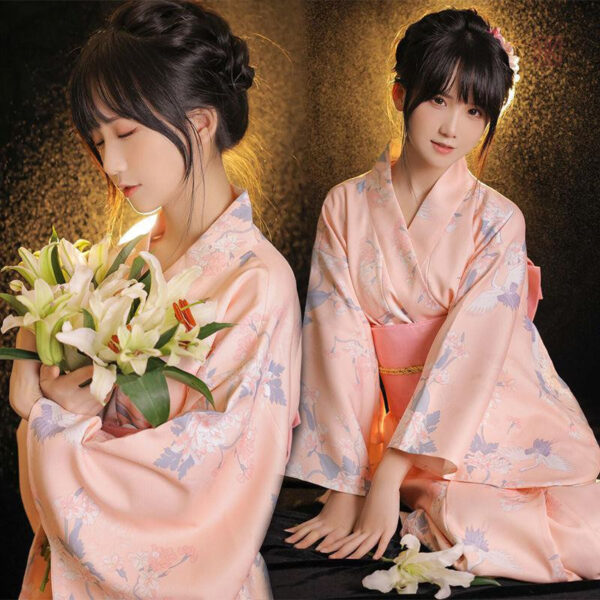 kimono-rose-flower-1 Kimono fleuri rose élégant