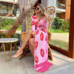 Robe kimono rose, style long et féminin, parfaite pour toutes occasions