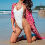 Robe de chambre style kimono, rouge