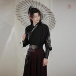 Kimono long pour homme, thème samouraï, idéal pour événements