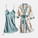 Kimono femme chic en satin pour le sommeil