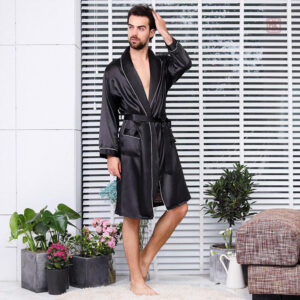 Peignoir kimono homme en satin doux
