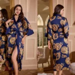 Peignoir kimono femme en soie, style raffiné pour les soirées