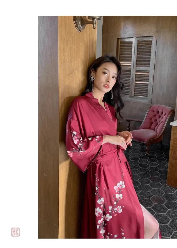 kimono-soyeux-rouge-1 Kimono Soyeux Rouge pour femme