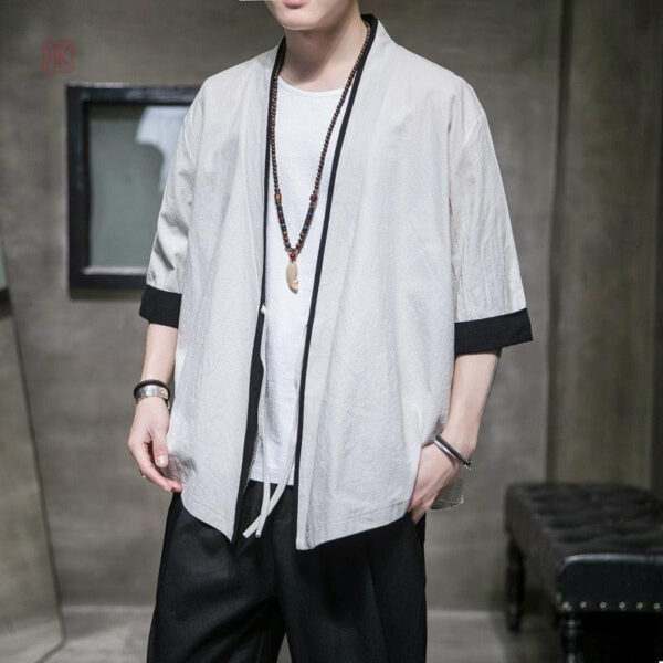 kimono-streetwear-homme-blanc-1 Kimono homme blanc streetwear