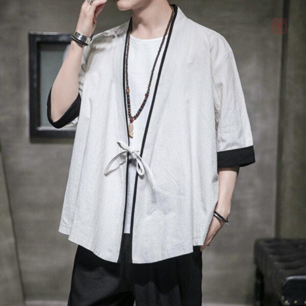 Veste kimono homme blanche tendance