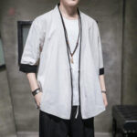 Style urbain avec kimono blanc pour homme
