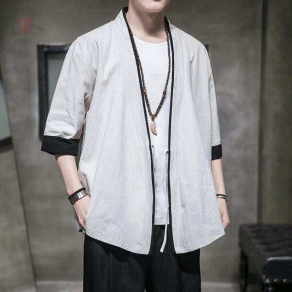 Style urbain avec kimono blanc pour homme