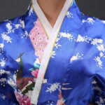 Style japonais : kimono bleu pour femme