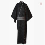 Kimono homme élégant, design noir traditionnel japonais