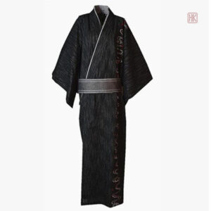 Kimono homme élégant, design noir traditionnel japonais