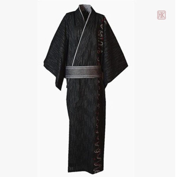 Kimono homme élégant, design noir traditionnel japonais