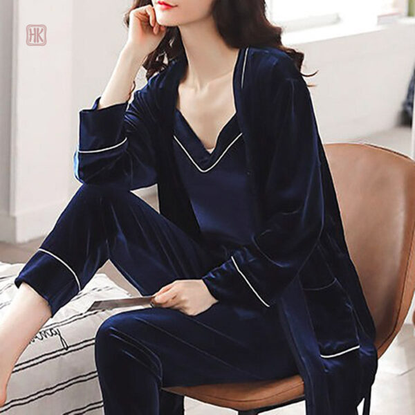 Pyjama kimono doux en velours, idéal pour se détendre