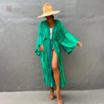 Kimono vert femme style décontracté