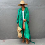 Kimono femme tendance en vert