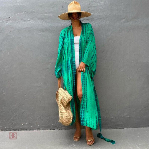 Kimono femme tendance en vert