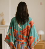 Veste kimono avec motifs bohèmes, idéale pour l'été