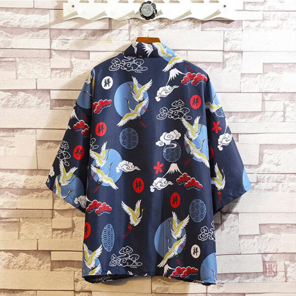 Veste kimono homme au design élégant grue