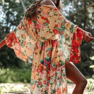 Kimono floral vintage pour femme, élégant et stylé