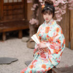 Yukata traditionnel femme en tissu léger et respirant