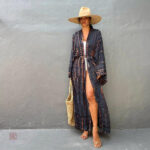 Kimono Femme noir long, parfait pour toutes occasions