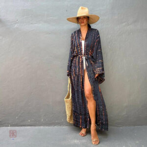 Kimono Femme noir long, parfait pour toutes occasions