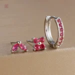Variété de boucles d'oreilles fantaisie en argent