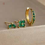Set de 3 boucles d'oreilles dorées pour femmes