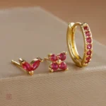 Boucles d'oreilles en zircon, style doré