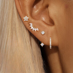 Boucles d'oreilles en acier inoxydable, lot de 4 pièces