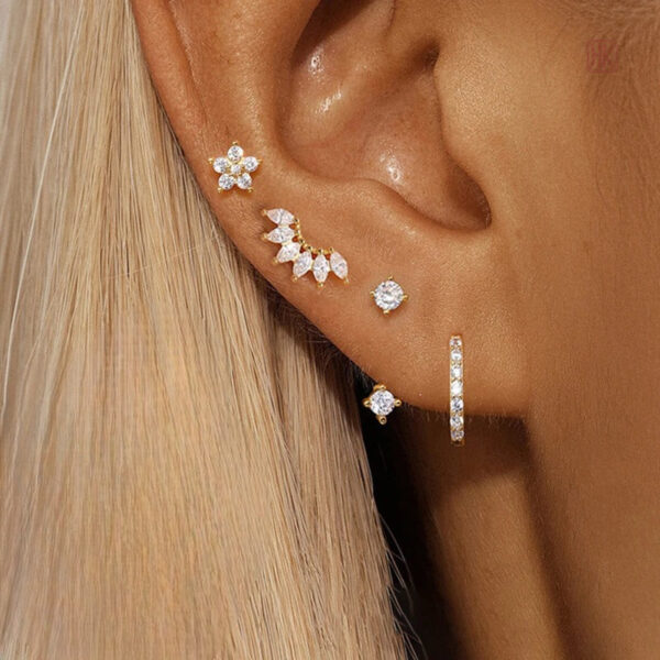 lot-de-4-boucles-d-oreilles-en-acier-inoxydable-1 Boucles d'oreilles en acier inoxydable, lot de 4 pièces