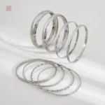 Set de bracelets tendance en acier inoxydable pour femme