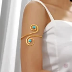 Manchette Spirale avec Pierre Turquoise pour femme tendance
