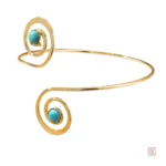 Bracelet élégant en turquoise, design spirale unique pour femme