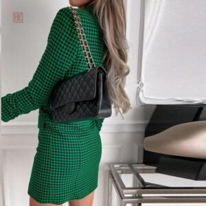 Vêtement femme à motifs carreaux vert, manteau tendance