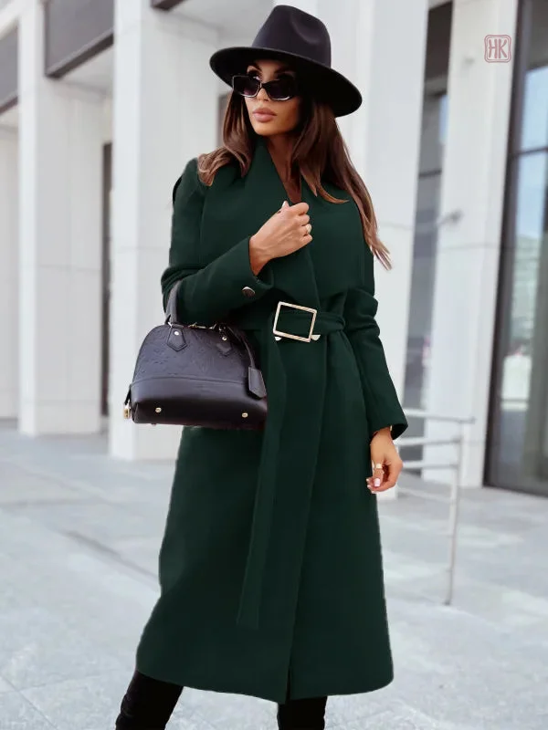 manteau-a-ceinture-style-kimono-vert-1 Manteau kimono vert à ceinture pour femme