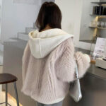 Manteau femme doux en fausse fourrure, couleur blanche