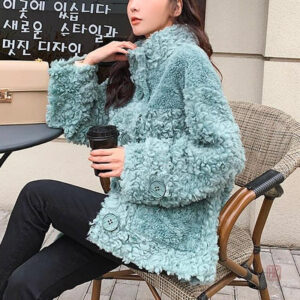 Manteau Kimono Bleu Pastel Femme